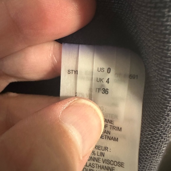 Elie Tahari Blue Chambray Linen Blend Blazer with Color Accents Details Size 0 - Picture 8 of 9